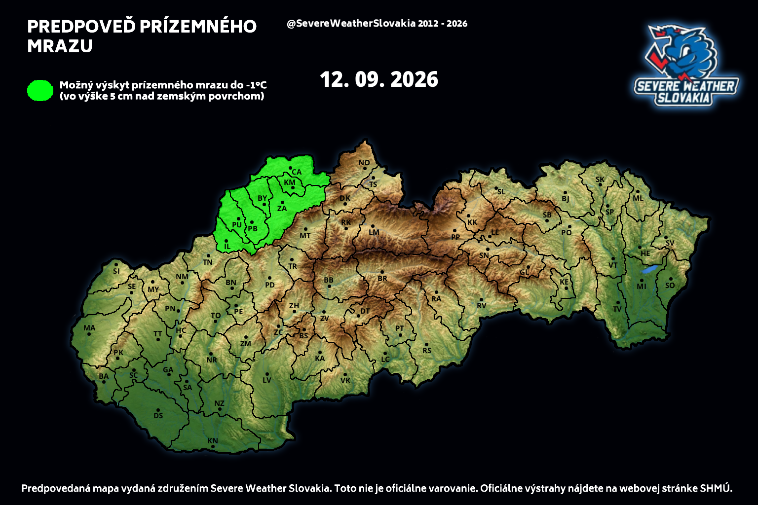 Predpoveď na sobotu 12. 9. 2026