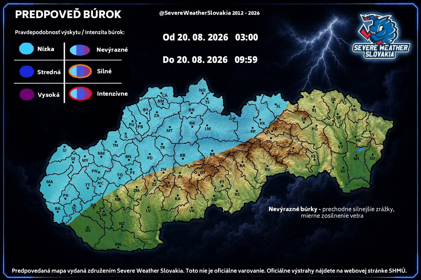 Predpoveď na štvrtok 20. 8. 2026
